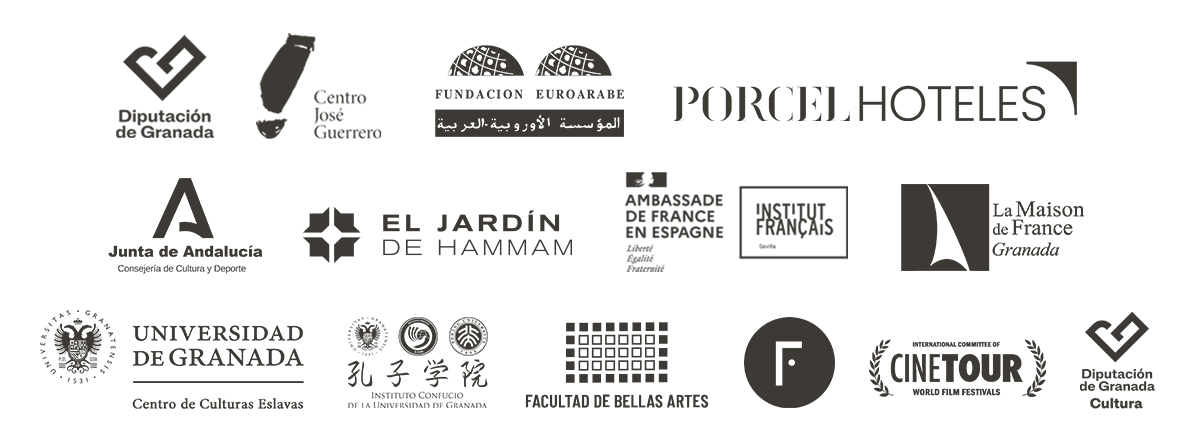 Diputación de Granada - Centro José Guerrero - Fundación Euroárabe - Hoteles Porcel - Junta de Andalucía, Consejería de Turismo, Cultura y Deporte - El Jardín del Hamman - Institut Français -La Maison de France Granada - Centro Culturas Eslavas UGR - Instituto Confucio UGR - Facultad de Bellas Artes UGR - Facultad de Filosofía y Letras UGR - Cinetour -  Diputación de Granada Cultura